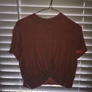 Pink Twisted Front Crop Top